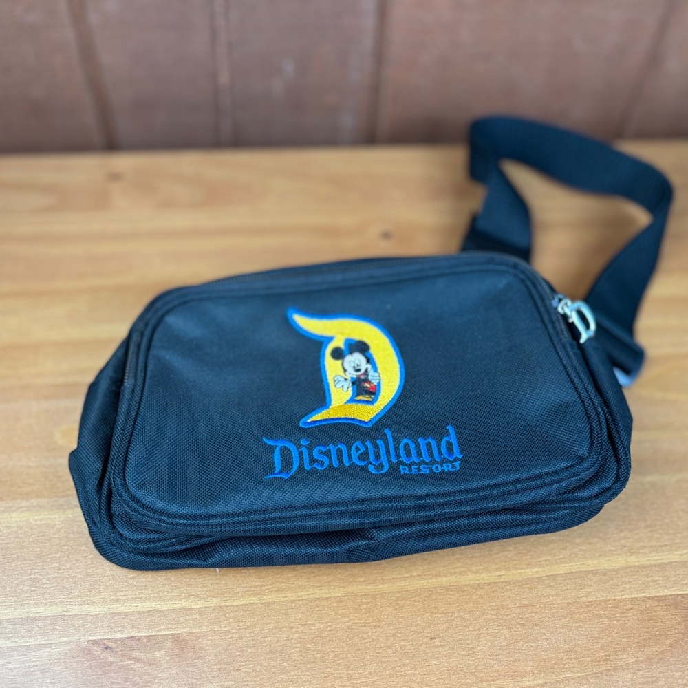 Disneyland Resort Classic Black Crossbody Bag w/Mickey and D logo